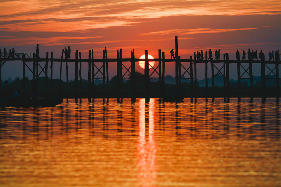 U Bein Bridge - myanmar thingyan festival