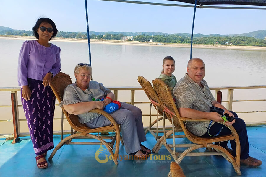 family in inne lake - burma tours