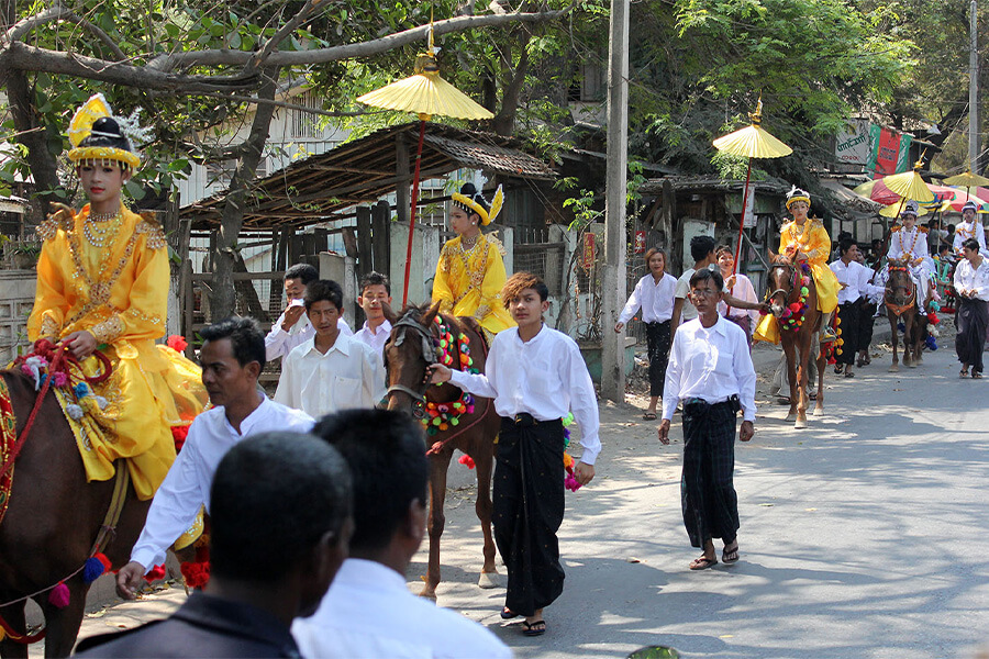 Music dancing and community gatherings during shin pyu myanmar