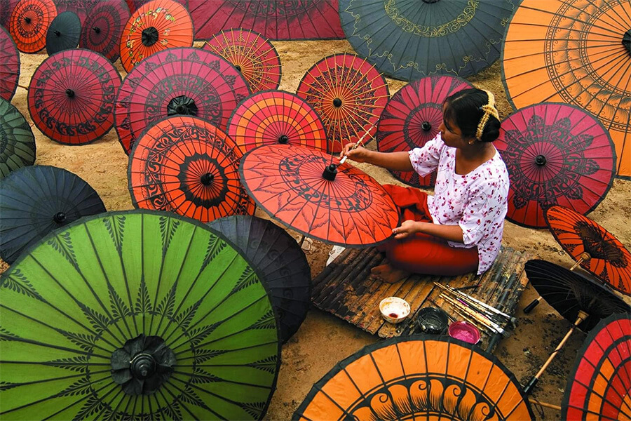Pathein Umbrellas Gorgeous Myanmar Handmade Umbrella
